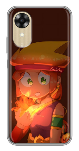 Силиконовый чехол с изображением "Amber с огнем" для Oppo A17k