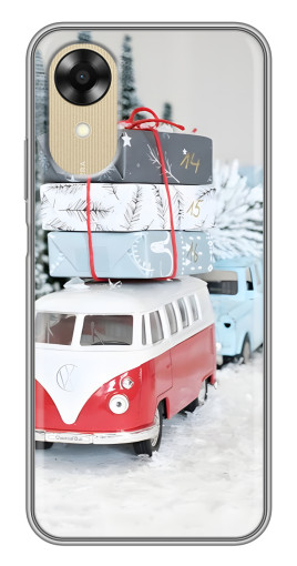 Чехол с принтом "Автобус с подарками" для Oppo A17k