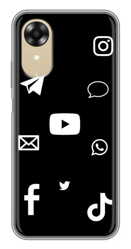 Чехол с печатью "Белые иконки" для Oppo A17k
