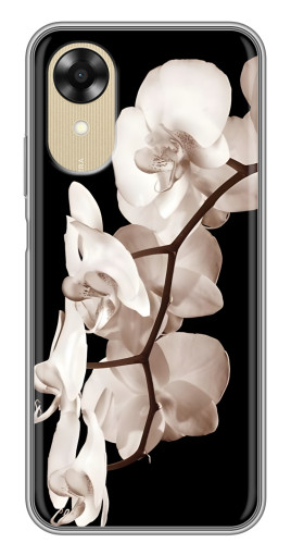 Чехол с принтом "Черно-белая орхидея" для Oppo A17k