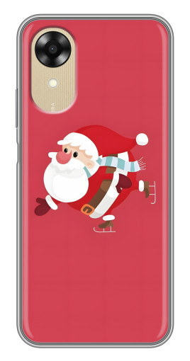 Силиконовый чехол с изображением "Дед Мороз на коньках" для Oppo A17k