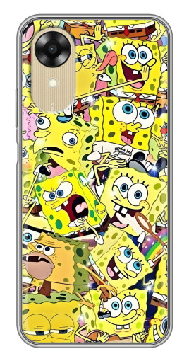 Силиконовый чехол с изображением "Эмоции Спанч-Боба" для Oppo A17k