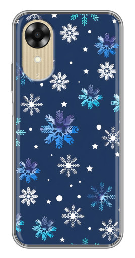 Чехол с принтом "Фон с снежинками" для Oppo A17k