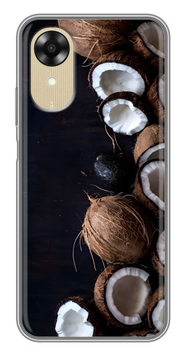 Чехол с картинкой "Кокосы на черном" для Oppo A17k