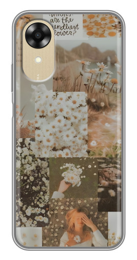 Силиконовый чехол с изображением "Коллаж ромашек " для Oppo A17k