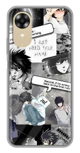 Чехол с печатью "L - Death note" для Oppo A17k