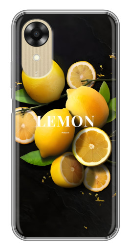 Силиконовый чехол с изображением "Лимон на черном" для Oppo A17k Силиконовый чехол с изображением "Лимон на черном" для Oppo A17k
