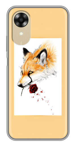 Чехол с картинкой "Лиса с розой" для Oppo A17k