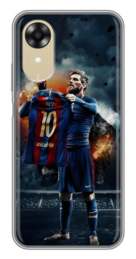 Чехол с картинкой "Месси с футболкой" для Oppo A17k