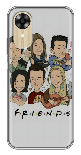 Силиконовый чехол с изображением "Мультяшные Друзья" для Oppo A17k Силиконовый чехол с изображением "Мультяшные Друзья" для Oppo A17k