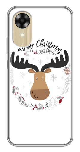 Силиконовый чехол с изображением "Новогодний олень" для Oppo A17k