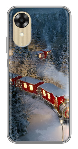 Силиконовый чехол с изображением "Новогодний поезд" для Oppo A17k