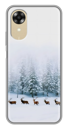 Чехол с принтом "Олени в лесу" для Oppo A17k