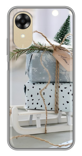 Чехол с картинкой "Подарки на санках" для Oppo A17k