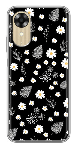 Чехол с печатью "Ромашки на черном" для Oppo A17k