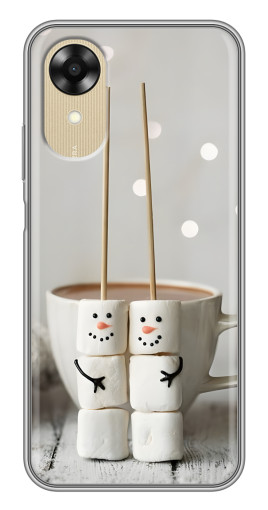 Силиконовый чехол с изображением "Снеговики из зефира" для Oppo A17k