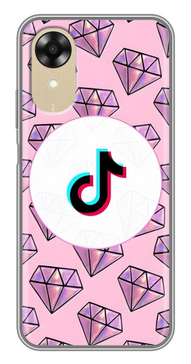 Силиконовый чехол с изображением "тикток в диамантах" для Oppo A17k