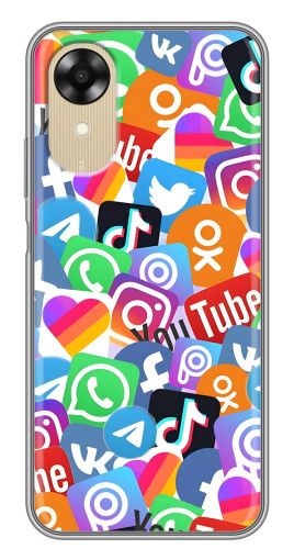 Чехол с печатью "Яркие иконки" для Oppo A17k