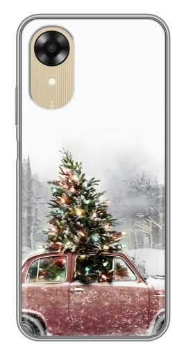 Силиконовый чехол с изображением "Елка в машине" для Oppo A17k