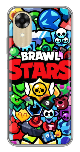 Силиконовый чехол с изображением "Значки Бравл Старс" для Oppo A17k