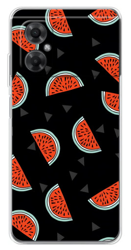 Силиконовый чехол с изображением "Арбузы на черном" для Xiaomi Redmi Note 11R