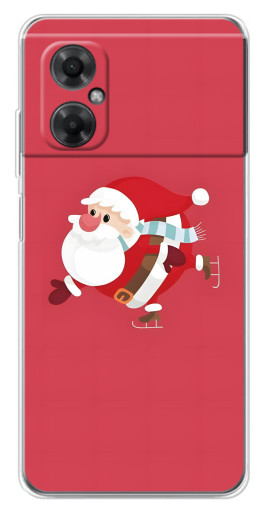 Чехол с картинкой "Дед Мороз на коньках" для Xiaomi Redmi Note 11R