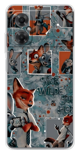 Чехол с печатью "Ник и Джуди" для Xiaomi Redmi Note 11R