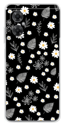 Чехол с принтом "Ромашки на черном" для Xiaomi Redmi Note 11R