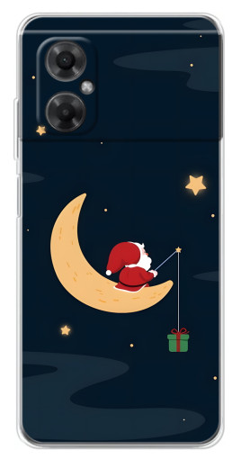 Силиконовый чехол с изображением "Санта на луне" для Xiaomi Redmi Note 11R