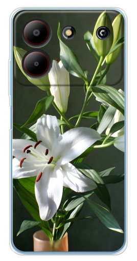 Силиконовый чехол с изображением "Белые лилии" для ZTE Blade A54