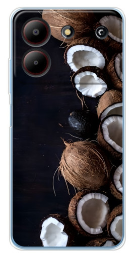Чехол с печатью "Кокосы на черном" для ZTE Blade A54