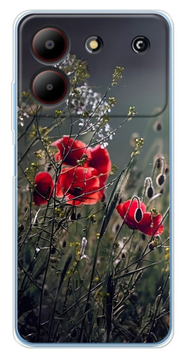 Чехол с печатью "Поле цветов" для ZTE Blade A54