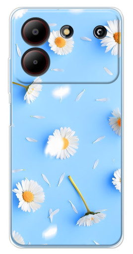 Силиконовый чехол с изображением "Ромашковый фон" для ZTE Blade A54