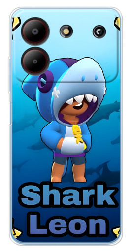 Силиконовый чехол с изображением "Shark Leon" для ZTE Blade A54