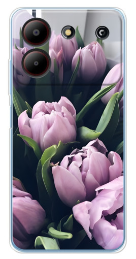 Чехол с картинкой "Сиреневые тюльпаны" для ZTE Blade A54