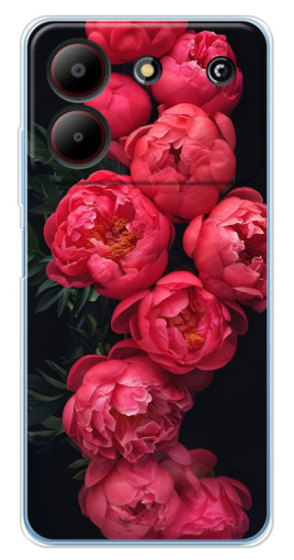 Силиконовый чехол с изображением "Яркие пионы" для ZTE Blade A54