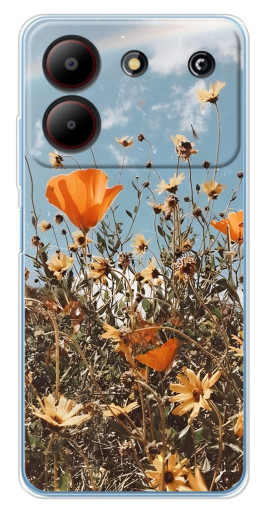 Чехол с принтом "Желтые цветы" для ZTE Blade A54