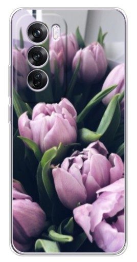 Силиконовый чехол с изображением "Сиреневые тюльпаны" для OPPO Reno 12 Pro