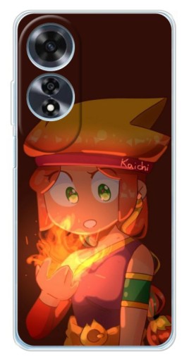 Чехол с картинкой "Amber с огнем" для OPPO A60