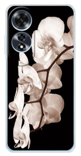 Чехол с принтом "Черно-белая орхидея" для OPPO A60