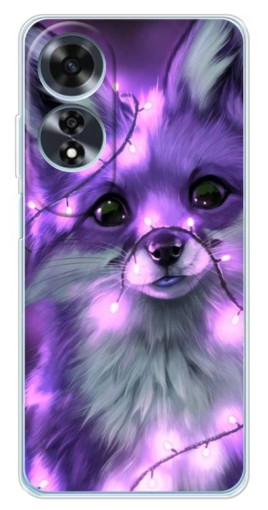 Чехол с картинкой "Лисенок фиолетовый" для OPPO A60