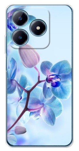 Силиконовый чехол с изображением "Голубые орхидеи" для Realme C63 4G