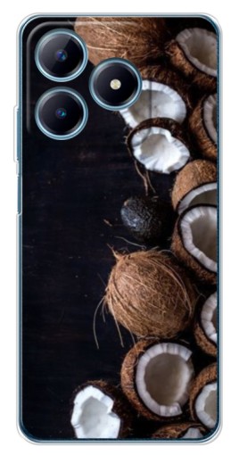 Чехол с принтом "Кокосы на черном" для Realme C63 4G