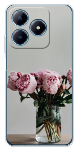 Силиконовый чехол с изображением "Пионы в вазе" для Realme C63 4G