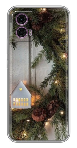 Чехол с принтом "Новогодний венок" для Motorola Moto G35
