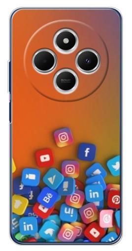 Силиконовый чехол с изображением "Иконки соц сетей" для Tecno Spark 30C