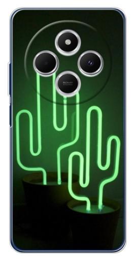 Чехол с принтом "Неоновый кактус" для Tecno Spark 30C