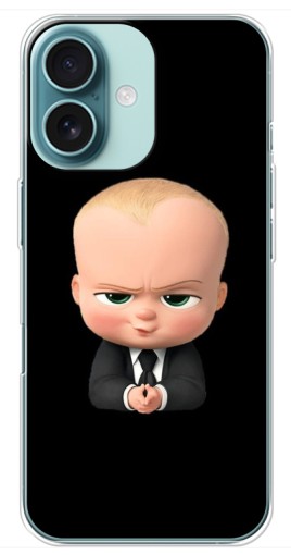 Силиконовый чехол с изображением "Хитрый Босс" для iPhone 16 Plus