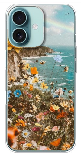 Силиконовый чехол с изображением "Яркие полевые цветы" для iPhone 16 Plus