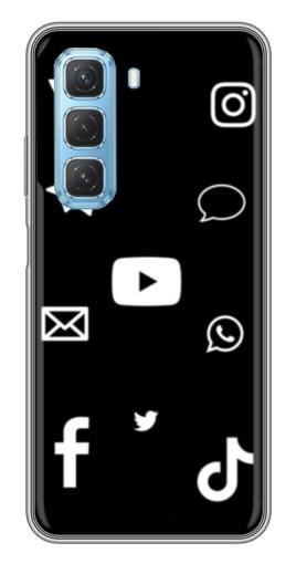 Чехол с принтом "Белые иконки" для Infinix Hot 50 5G